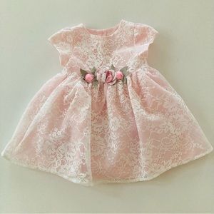 Mia & Mimi Baby Girl 18 Months Pink Lace Dress Special Occasions